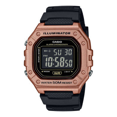 Casio Digital Black Resin Band Watch W218HM-5B W-218HM-5B