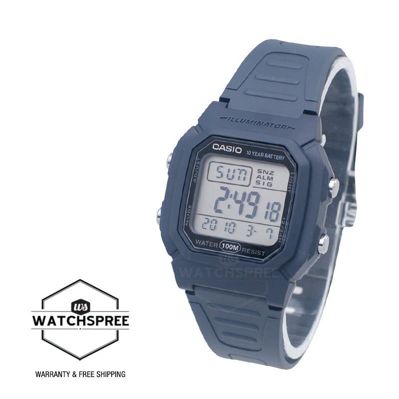 Casio Digital Dual Time Blue Resin Band Watch W800H-2A W-800H-2A