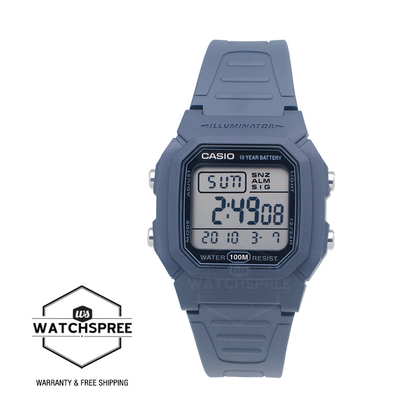 Casio Digital Dual Time Blue Resin Band Watch W800H-2A W-800H-2A