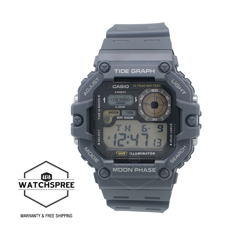 Casio Digital Dual Time Grey Resin Band Watch WS1700H-8A WS-1700H-8A