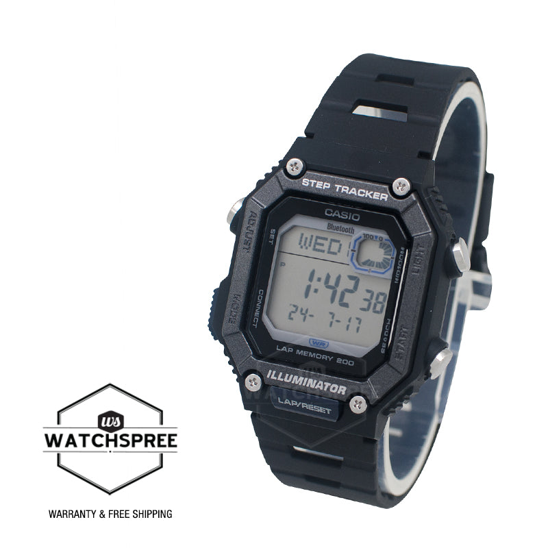 Casio Digital Sporty Bluetooth¶© Step Tracker Dual Time Black Resin Band Watch WSB1000-1A WS-B1000-1A