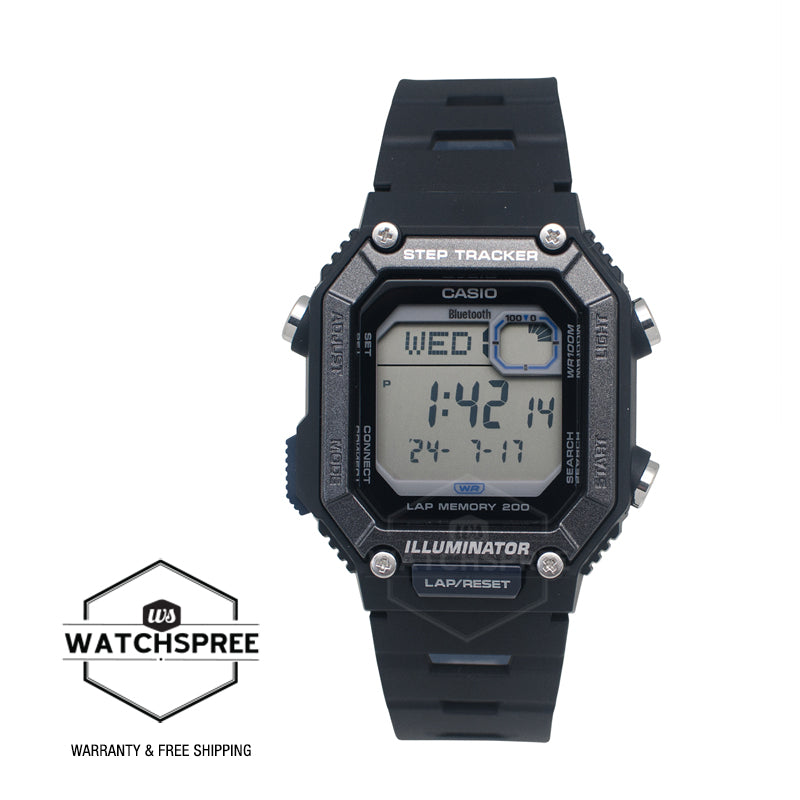 Casio Digital Sporty Bluetooth¶© Step Tracker Dual Time Black Resin Band Watch WSB1000-1A WS-B1000-1A