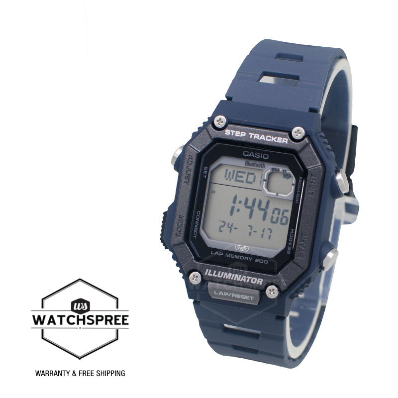 Casio Digital Sporty Bluetooth¶© Step Tracker Dual Time Blue Resin Band Watch WSB1000-2A WS-B1000-2A