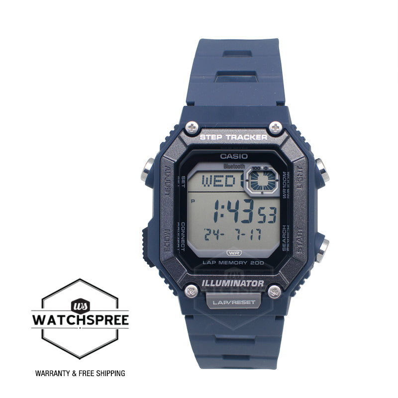 Casio Digital Sporty Bluetooth¶ôÇï¶ôÇú Step Tracker Dual Time Blue Resin Band Watch WSB1000-2A WS-B1000-2A