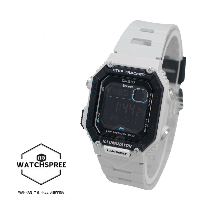 Casio Digital Sporty Bluetooth¶© Step Tracker Dual Time Light Grey Resin Band Watch WSB1000-8B WS-B1000-8B