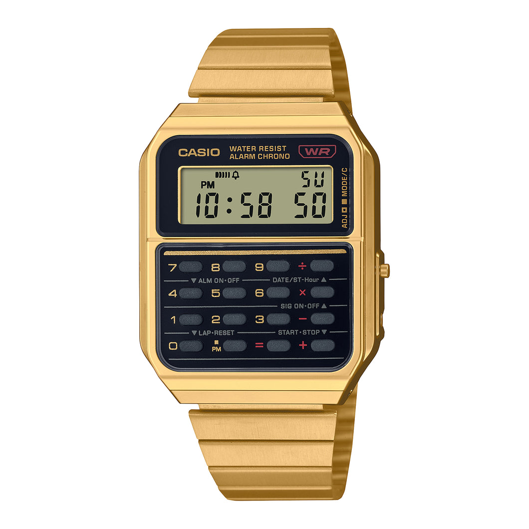 Casio Digital Vintage Dual Time Calculator Watch CA500WEG-1A CA-500WEG-1A