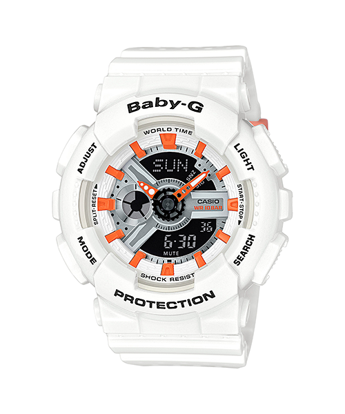 Casio Baby-G New BA-110 Punching Pattern Series White Resin Band ...