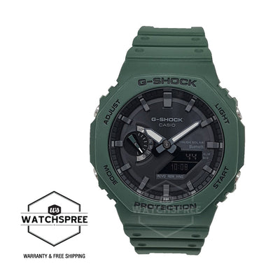 Casio G-Shock Carbon Core Guard Structure BluetoothÇïƒ?? Solar Powered GA-2100 Lineup Green Resin Band Watch GAB2100-3A GA-B2100-3A