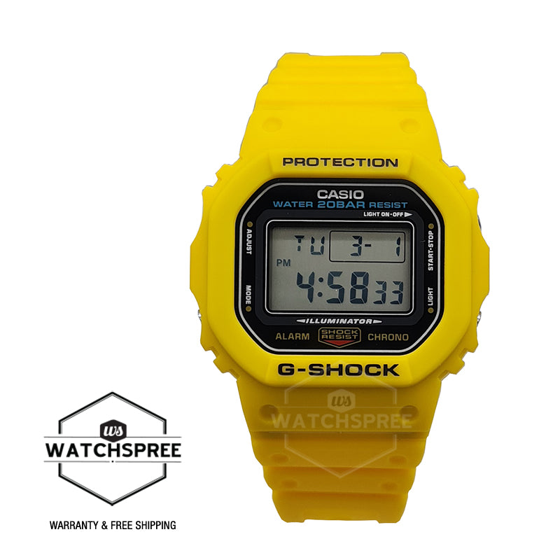 Casio G-Shock Limited Edition DWE-5600 Lineup Yellow Resin Band Watch ...