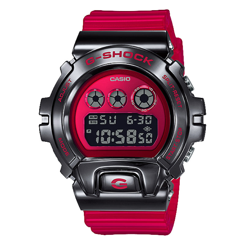 Casio G-Shock Standard Digital Metal-Covered Bezel Red Resin Band Watch GM6900B-4D GM-6900B-4D GM-6900B-4 Watchspree