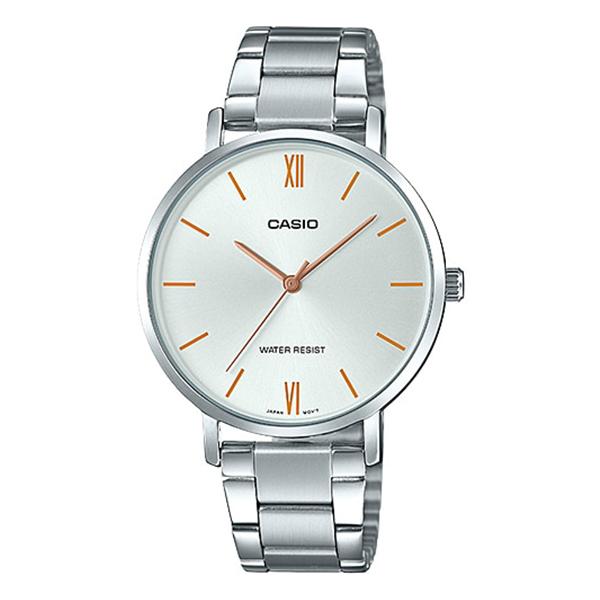 Casio Ladies' Analog Silver Stainless Steel Band Watch LTPVT01D-7B LTP-VT01D-7B Watchspree