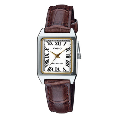 Casio Ladies' Standard Analog Brown Leather Strap Watch LTPV007L-7B2 LTP-V007L-7B2 Watchspree