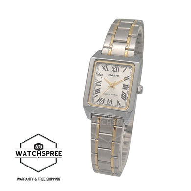 Casio Ladies' Standard Analog Two-Tone Stainless Steel Band Watch LTPV007SG-9B LTP-V007SG-9B Watchspree