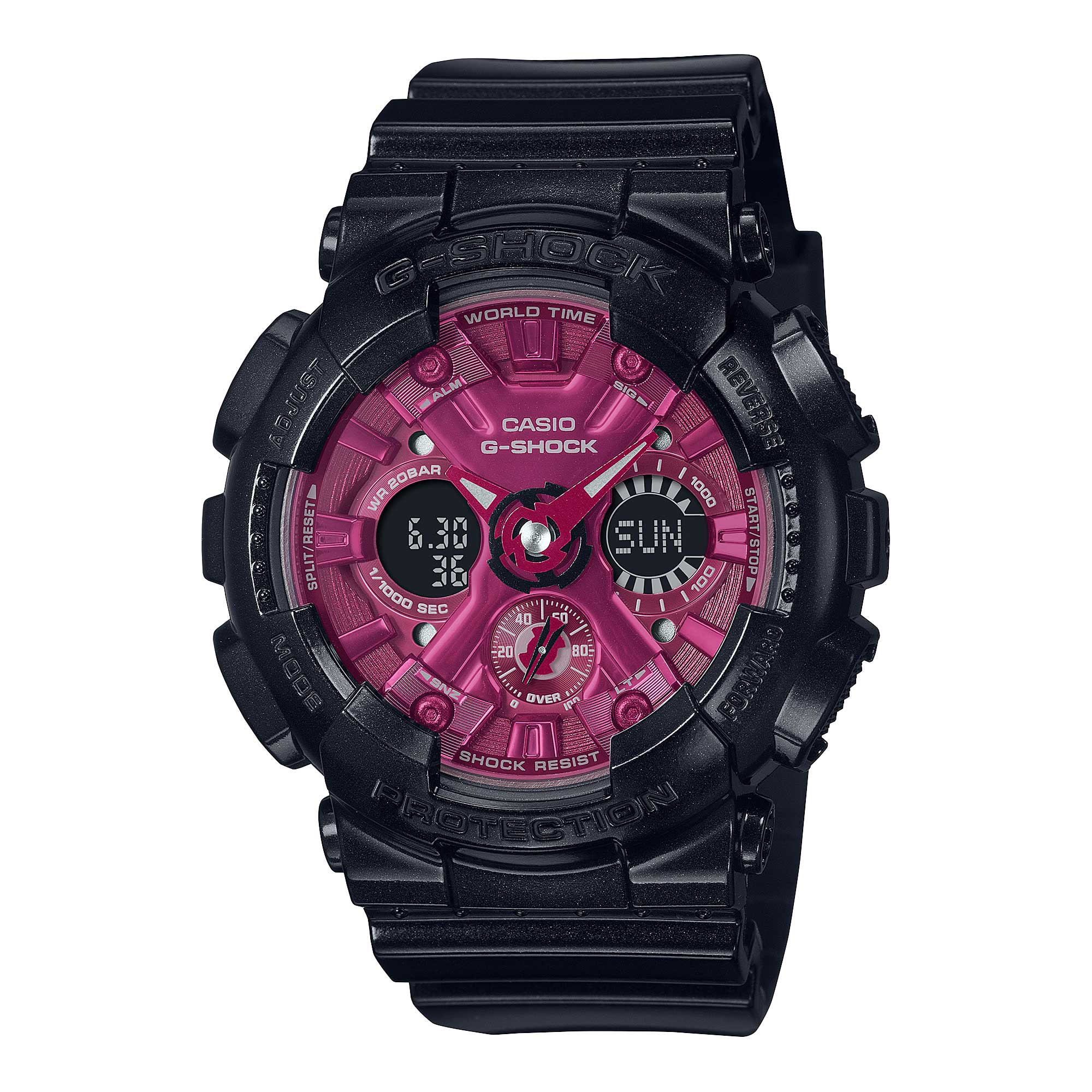 Casio G-Shock for Ladies' Black and Red Series Glossy Metallic Watch GMAS120RB-1A GMA-S120RB-1A