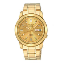 Load image into Gallery viewer, Seiko 5 Automatic Gold-Tone Stainless Steel Band Watch SNKK20K1
