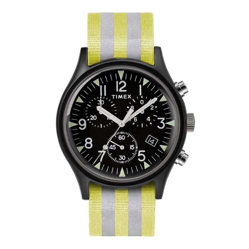 Timex Men's MK1 Aluminum Chronograph 40mm Reflective Fabric Watch TW2R81400