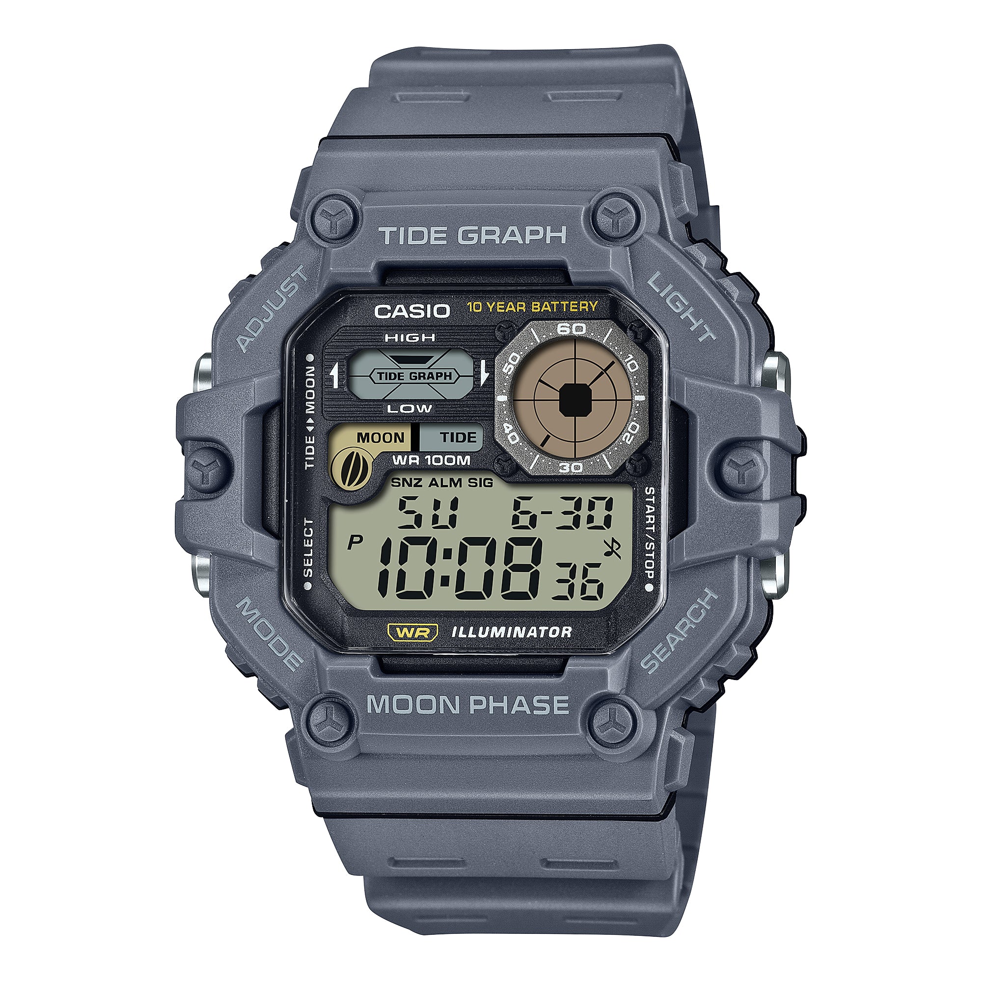 Casio Digital Dual Time Grey Resin Band Watch WS1700H-8A WS-1700H-8A